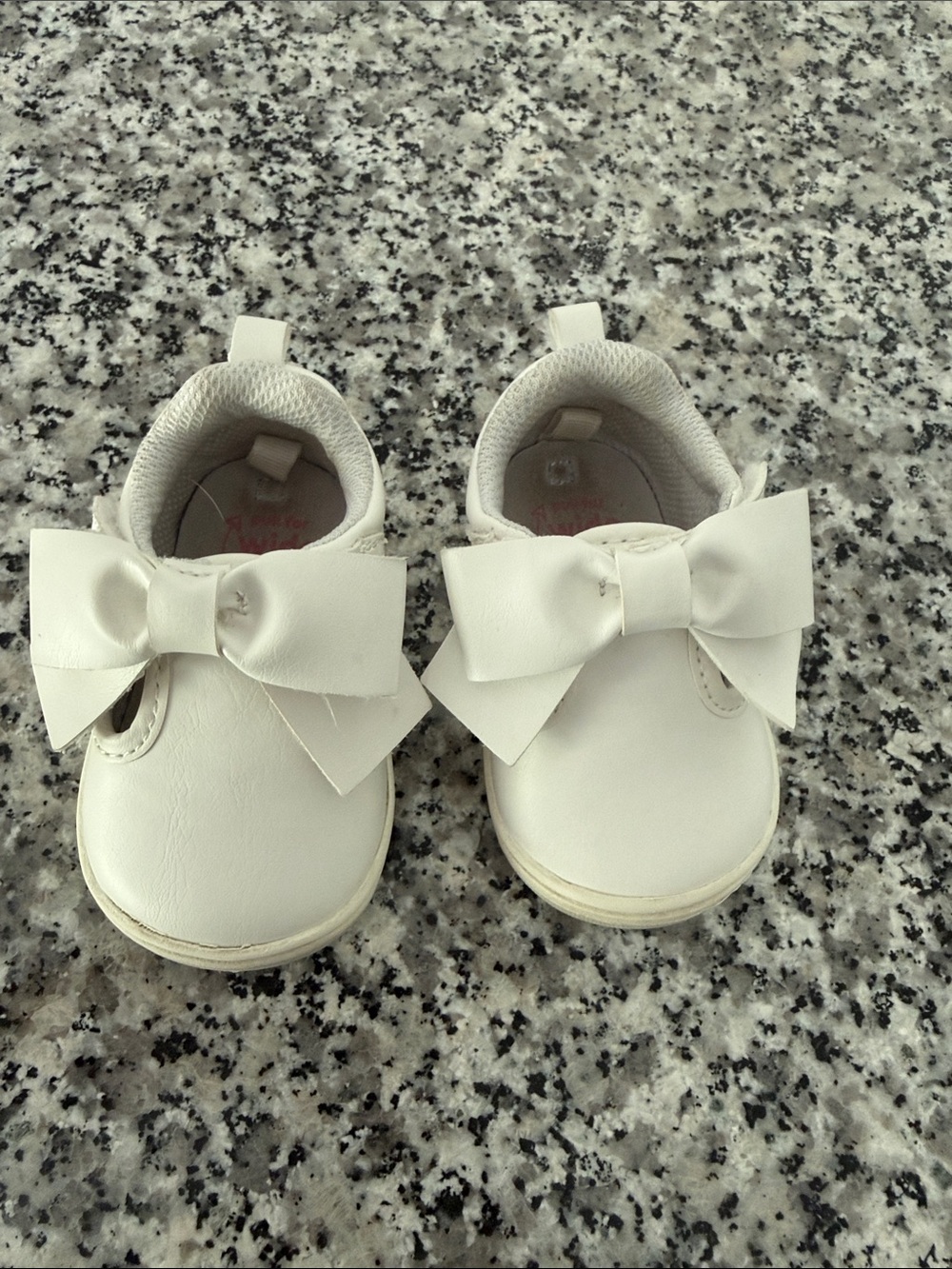 Stride Rite White Bow Front Baby Slip-On Shoes
